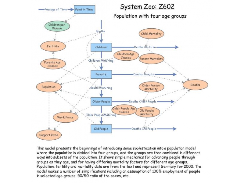 Clone of Z602 Population with four age groups | Insight Maker