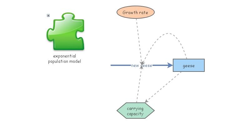 exponential population model | Insight Maker